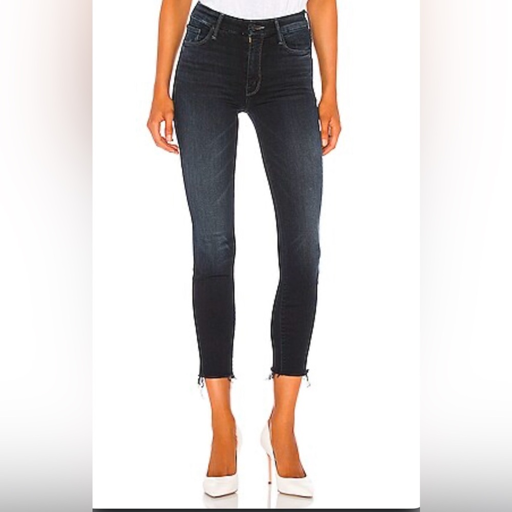 High waisted The Looker  ankle frayed in Last call color.